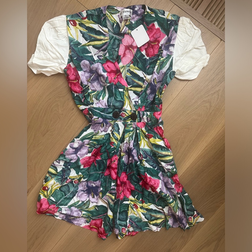Vintage 80s Floral Playsuit